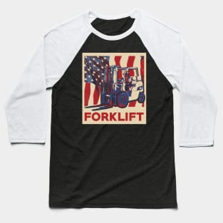 Retro Forklift Baseball T-Shirt